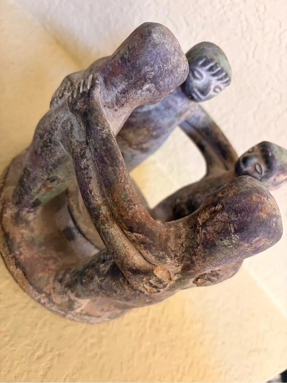 Green Patina Ceramic Circle of Friends Sculpture - Home Art